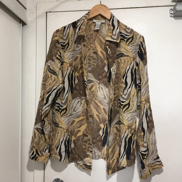 VINTAGE ANNA & FRANK SILK BLOUSE SIZE M - Picture 2 of 5